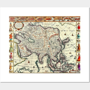 John Speed 1626 - Asia with the Islands Adioying -  Ancient Worlds Posters and Art